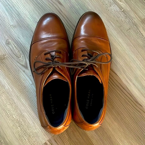 Cole Haan Hawthorne Cap Toe Oxford Shoe Brown Mens 8 Leather Business Office - Picture 4 of 8